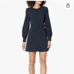 Club Monaco Long Sleeve Belted Pocket Dress